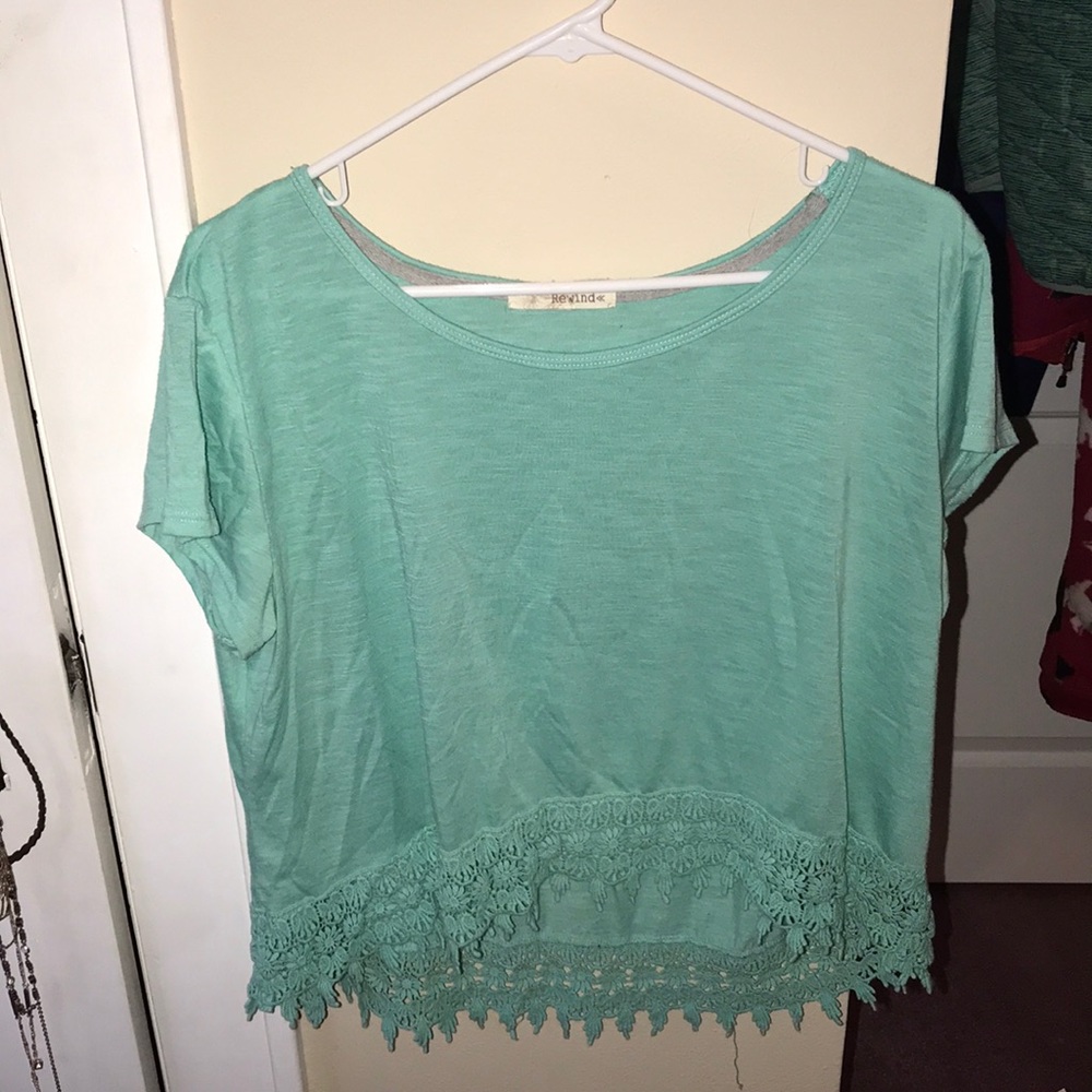 Lace bottom crop top